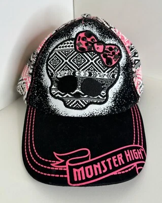 Monster High Mattel 2014 Embellished Black Pink Girls Sz 4-16 Baseball Cap Hat - Image 1 of 4