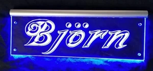 Björn LED Namensschild oder dein Name LKW Truckerschild personalisiert Bjørn Bär - Picture 1 of 12