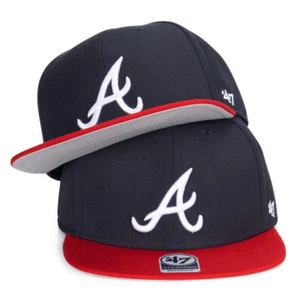 2025 Atlanta Braves Captain 2 Tone 47 Brand Adjustable Snapback Flatbill Hat - Picture 1 of 2