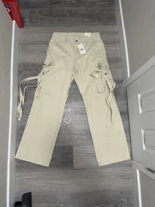 MNML Strapped Multi Cargo Baggy Jeans Mens 32 Khaki - Picture 1 of 5