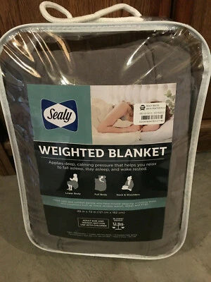 Sealy Plush Weighted Blanket 12 Lbs 48" x 72" Gray - Image 1 of 4