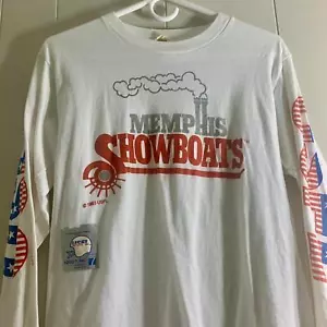 vintage 1982 USFL MEMPHIS SHOWBOATS FOOTBALL REGGIE WHITE long sleeve tee shirt - Picture 1 of 7