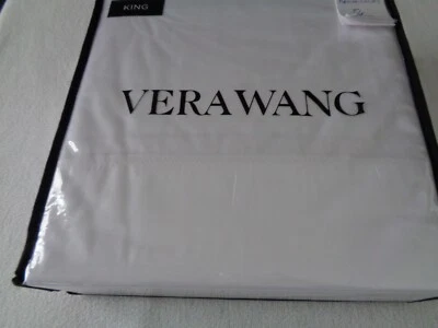 Juego de Sábanas VERA WANG TWILL LINES KING 100% Algodón - BLANCO CON Bordado BLANCO Foto 1 de 4