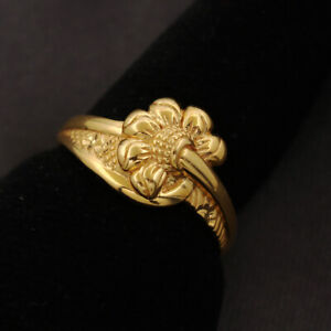BIS 916 Print Fine Gold Puzzle Rings Size US 7.5 Great Grand Son Artisan Jewelry