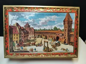 Vintage 1986 E Otto Schmidt GERMAN Tin Large Cookie Box Lebkuchen und Hoing - Picture 1 of 23