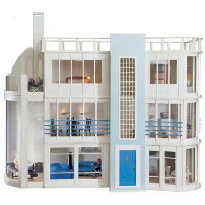 Malibu Beach Modern Art Deco Puppenhaus unbemalt Flachpackung Kit 1:12 Maßstab - Bild 1 von 4