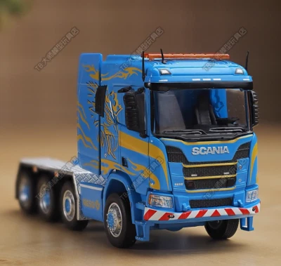 1:64 Masdi Scania R650 Model Diecast Metal Truck Tractor Army Blue　Color - Image 1 of 4