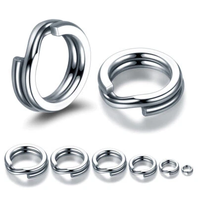 100 Pcs Heavy-Duty Stainless Steel Fishing Split Rings Lure Solid Loop Bait Kit - Image 1 of 4