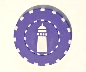 PURPLE Chip CABO ROJO LIGHTHOUSE RESORT Casino poker ROULETTE Puerto Rico token - Picture 1 of 6