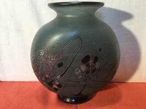 Vase signé Robert Pierini à Biot en pâte de verre soufflé daté de 1986 - Picture 1 of 7
