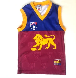 Brisbane Lions AFL Boys Sleeveless Guernsey Football 1999 Puma Youth Size 12 - Picture 1 of 15