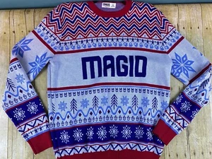 Magid Safety Ugly Christmas Sweater Unisex Size Large Holiday Sweater Red Blue - Picture 1 of 21