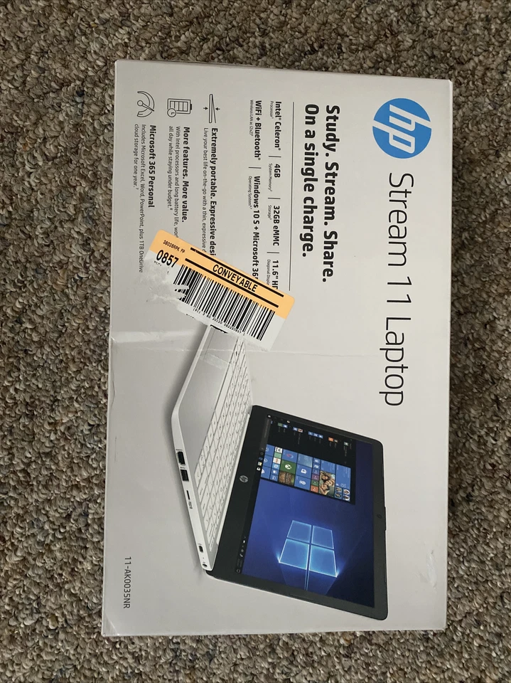 Portátil/portátil HP Stream 11,6 pulgadas (32 GB, Intel Celeron N, 1,10 GHz, 4 GB) -... Foto 1 de 1