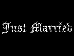 Hierro sobre diamante transferencia de boda motivo de diamantes de imitación estilo "Recién casado" - 3 - Imagen 1 de 1
