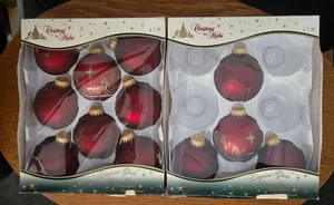 Krebs USA Ornamenti Vetro 2 Natività e 10 Porte Velluto Rosso Opaco 2,5" in Scatole - Foto 1 di 12
