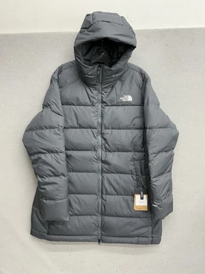 Jaqueta de inverno feminina The North Face Gotham Mid Parka 550 com capuz cinza nova com etiquetas - Imagem 1 de 4