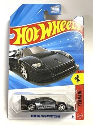 Tarjeta de Estados Unidos Hot Wheels Ferrari F40 Competizione Super Treasure Hunt J Hook Vein MIRAR Foto 1 de 4