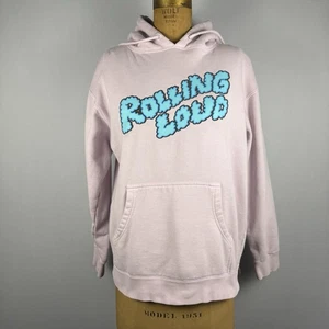 Rolling Loud Hoodie M Pink Blue Logo Pullover Sweatshirt Concert Merch Unisex - Picture 1 of 9