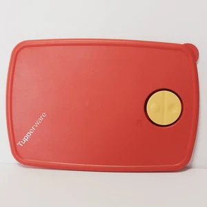 Tupperware 3382A-4 Red Orange with Yellow Vent Vented 11"x7.5" Replacement Lid - Picture 1 of 8