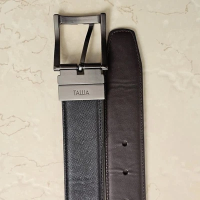 Cinturón de Vestir Tallia Reversible Cuero Negro Marrón Para Hombre Talla XL Marrón Negro 42/44 Foto 1 de 4