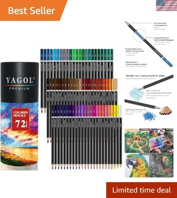 Colored Pencils for Adult Coloring Books 72 Color Soft Core Sketching Blending - Image 1 of 4