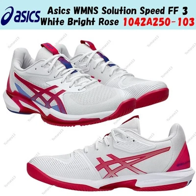 Asics WMNS Solution Speed FF 3 Blanco Rosa Brillante 1042A250-103 Mujer Talla - Imagen 1 de 4