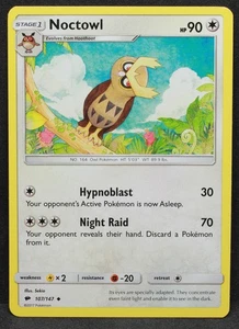 Noctowl 107/147 SM - Burning Shadows Pokémon Normal Poco Común - LP - Imagen 1 de 2