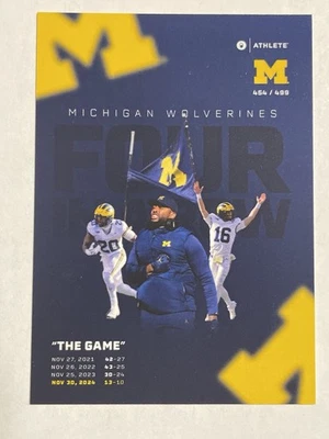 2024 Onit Michigan Wolverines The Game Four In A Row /499 Soft Touch Insert - Image 1 of 2