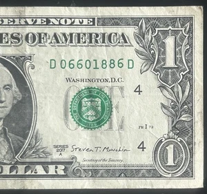 (FLIPPER!) $1 Flipper Fancy Serial Number D06601866D Series 2017A - Picture 1 of 4