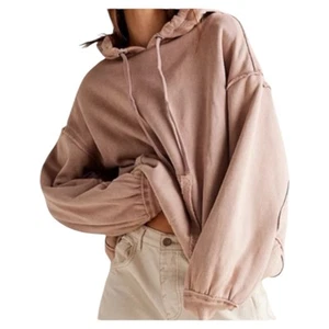 Felpa con cappuccio pullover foderata termica We The Free FP By Your Side donna grande marrone - Foto 1 di 9