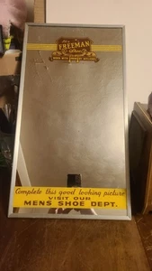 Vintage Freeman Dress Shoes Lion Sign men's Store Wall Display mirror pics - Picture 1 of 8