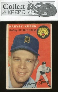 1954 Topps #25 Harvey Kuenn RC (Rookie Detroit Tigers) Creased - Picture 1 of 5
