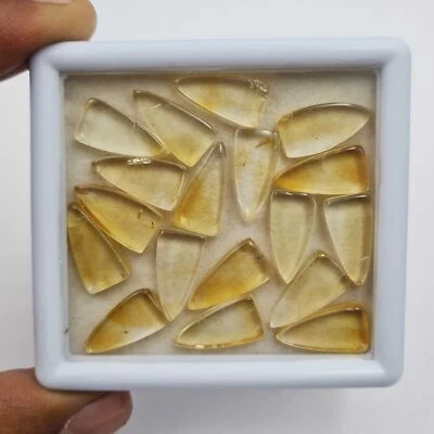 Lote de 12 piedras preciosas sueltas cabujón flecha citrino natural 8*16 mm 53 CT Foto 1 de 4