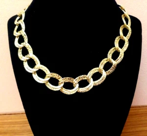 Gold Plated 925 Sterling Silver Oval Link 18" Necklace - Gorgeous -ITALY - Bild 1 von 10