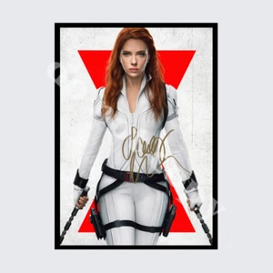SCARLETT JOHANSSON BLACK WIDOW SIGNED AUTOGRAPH POSTER PRINT A5 A4 - Picture 1 of 1
