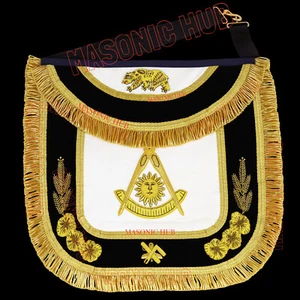 Delantal de cuero de oveja masónica The California Past Master's, con lingotes de oro oso - Imagen 1 de 7