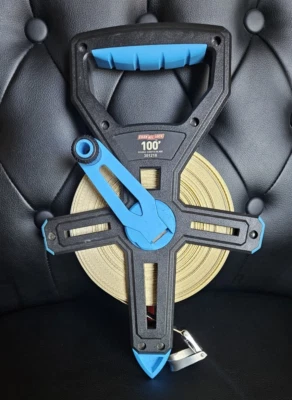 Channellock 100 Ft Fiberglass Open Reel Tape Measuring Tool Hand Crank Doublez - Image 1 of 4