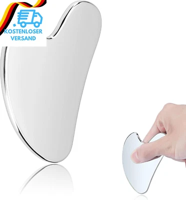 YIKKI Gua Sha Edelstahl, Gua Sha Stein Gesichtswerkzeug, Guasha Scraping Massage Tool,