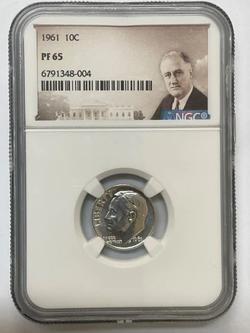 1961 ROOSEVELT DIME 10C NGC PF 65 Cover