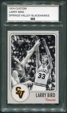 Custom 1974 Larry Bird Springs Valley Blackhawks High School Basketball Card B