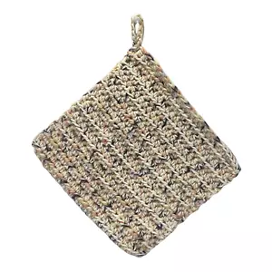 Tamaño hecho a mano 8in x 9in cuadrado con aro colgante algodón 8ply hilo de ganchillo - Imagen 1 de 6