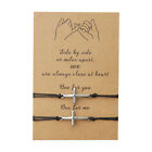 Stainless Cross Friendship Lover Couple Charm Card Wish You Me Promise Bracelet
