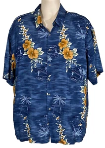 Croft & Barrow Mens XL Rayon Hawaiian Print Short Sleeve Button Up Camp Shirt - Picture 1 of 9