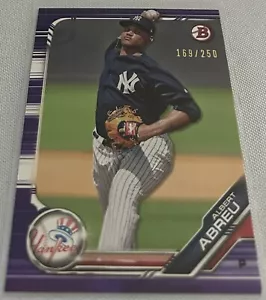 2019 Bowman Baseball Prospects Albert Abreu New York Yankees Purple #d 169/250 - Picture 1 of 3