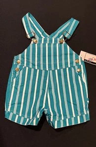 Vintage Infant Short Overalls Baby Size 18M New with Tags 80’s 90’s Striped - Picture 1 of 12