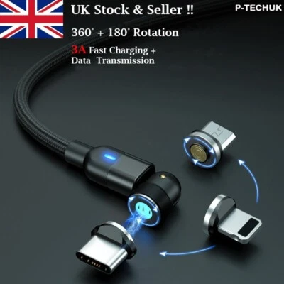 3 in 1 Magnetic Fast Charging Data Syn Magnetic Cable Phone USB Charger A17 - Image 1 of 4
