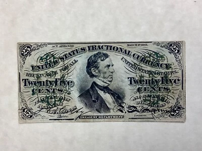 ~FR 1294 25 TWENTY FIVE CENTS THIRD ISSUE - FESSENDEN - FRACTIONAL CURRENCY - Image 1 of 2