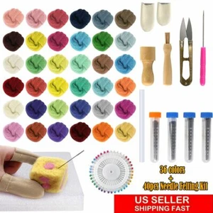 Needle Felting Starter Set Kit Wool Felt Tools Mat DIY Hand Craft Making Supply - Picture 1 of 11