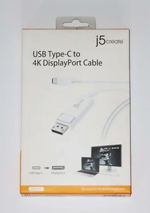 j5Create USB-C To VGA, USB-C To DisplayPort, VGA To DisplayPort Adapter Cable - Picture 1 of 8