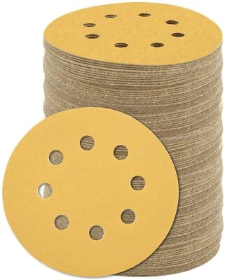 5 inch Sanding Discs 80-800 Grit Hook Loop 8-Hole Sandpaper Orbital Sander Paper - Image 1 of 4